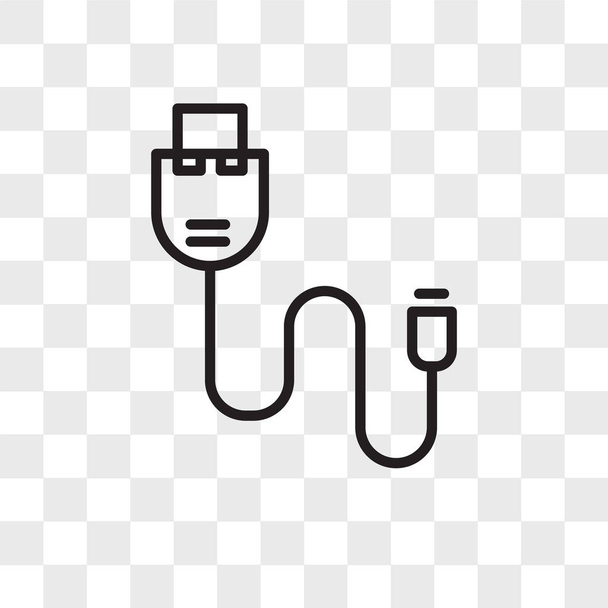 USB vector icon elszigetelt átlátszó háttér, Usb logót des - Vektor, kép