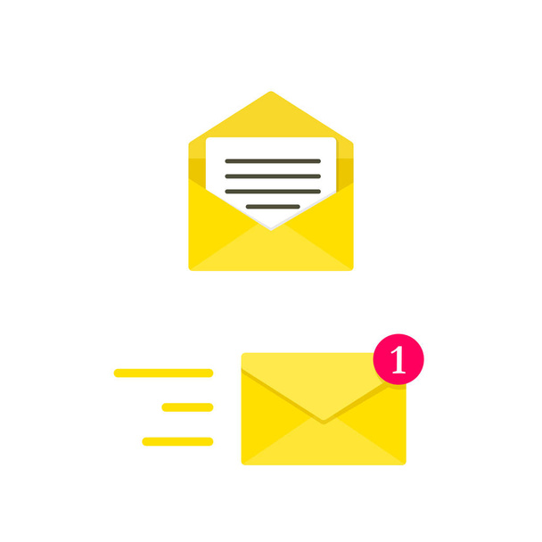 Email envelope concept. Digital mail. Yellow envelope. Vector Illustration - Vektor, kép