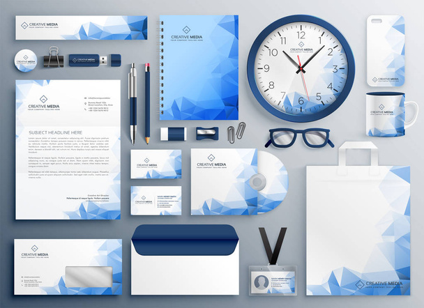 abstract blue business collateral set - Vector, Image