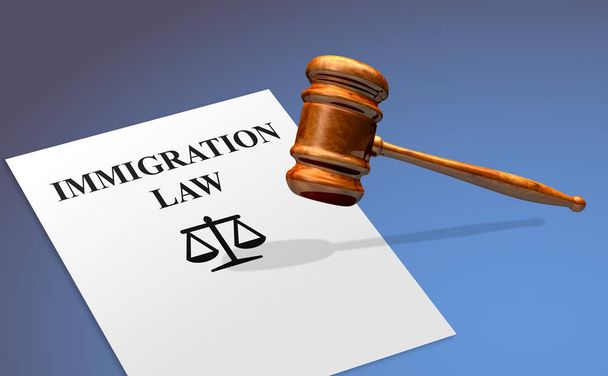 Immigratie wet burgerschap beleid Concept met een hamer - Foto, afbeelding