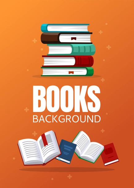 Books illustration. Library research. Scholarship concept. Concepts for web banner and promotional material. - Vector, Image
