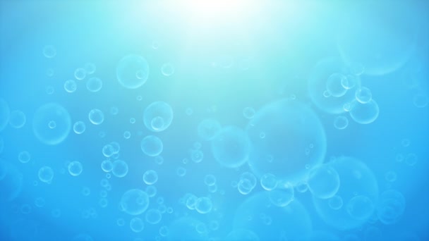 Kék háttér víz buborék-és hab / animáció, jelet ad grafikus háttér kék víz buborék-és hab  - Felvétel, videó