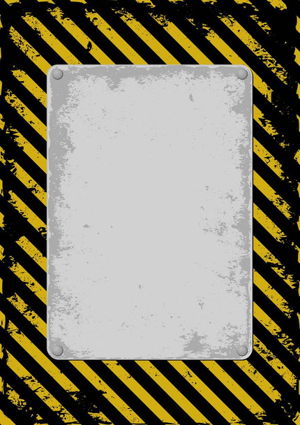 sinal de aviso com placa grunge
 - Vetor, Imagem