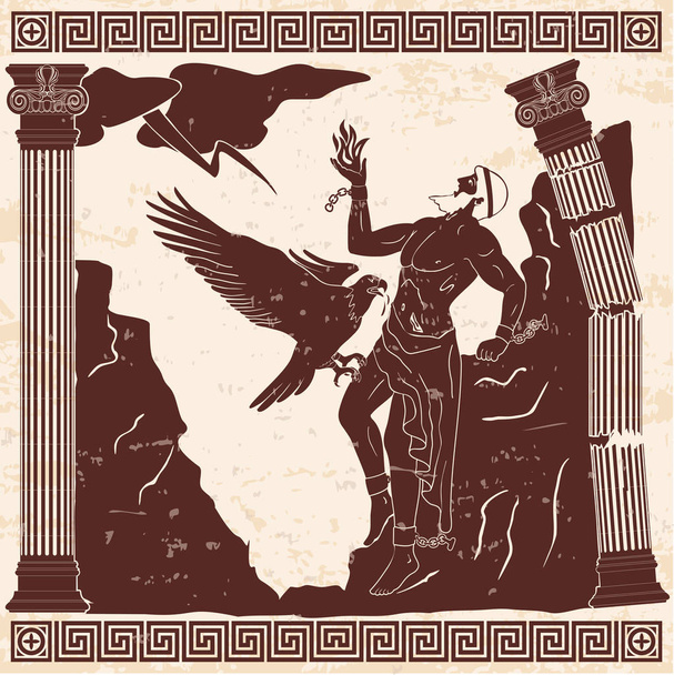 Ancient Greek god Prometheus. - Vector, Image