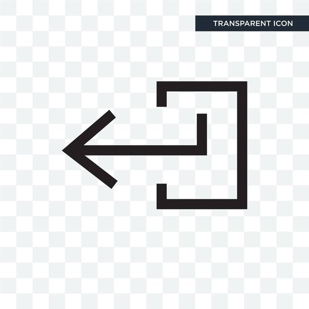 Left arrow vector icon isolated on transparent background, Left  - ベクター画像