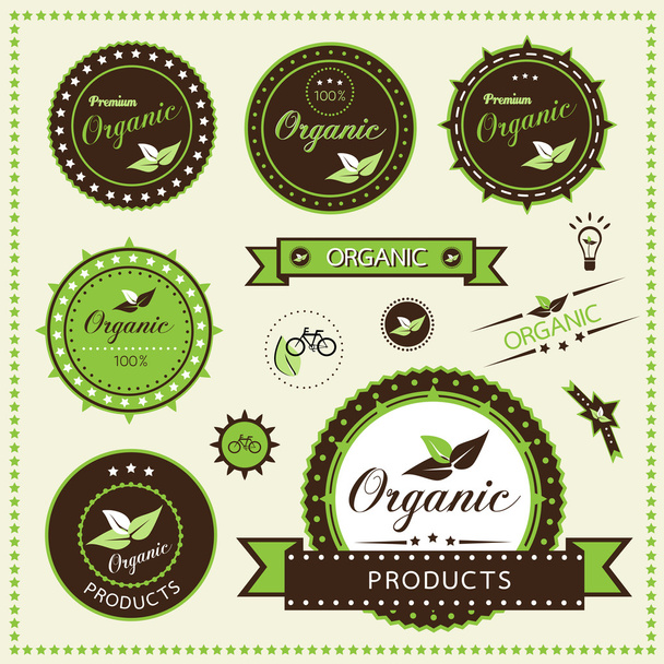 Set of organic labels, Vector illustration - Vector, Image
