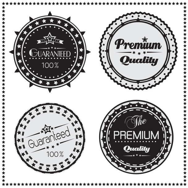 Premium Quality and Guarantee retro labels, Vector illustration - Vector, imagen
