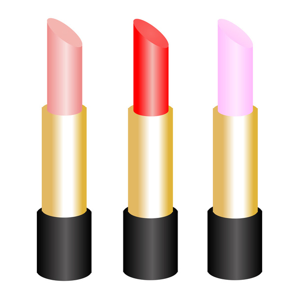 Vector Illustration of pink and red lipsticks - Vektör, Görsel