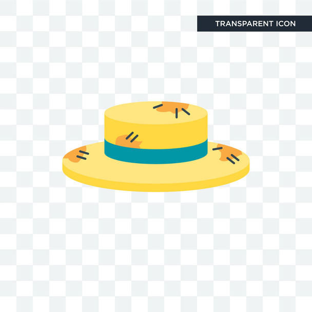 Hat vector icon isolated on transparent background, Hat logo des - Вектор,изображение