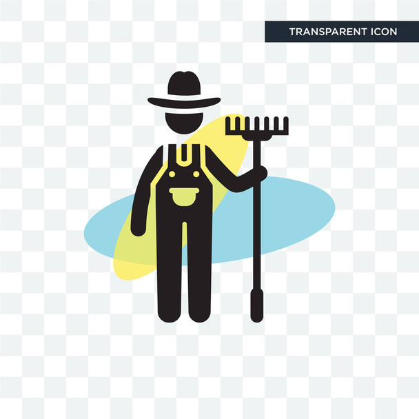Farmer vector icon isolated on transparent background, Farmer lo - Vecteur, image