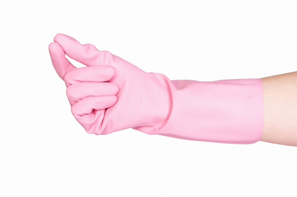 Pricy gesture cleaning glove isolated - Photo, Image