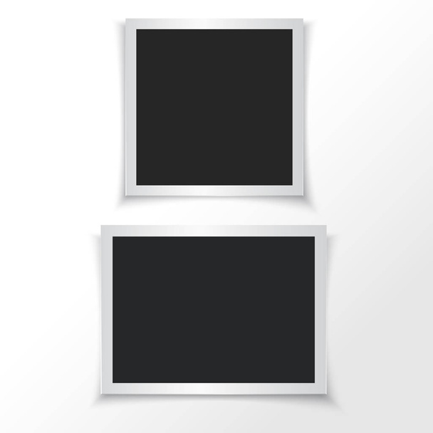Retro photo frames. Vector illustration. Paper photo frames, isolated - Vektör, Görsel