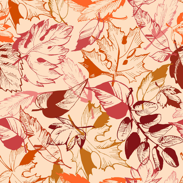 Autumn leaf seamless pattern - Vector, Image