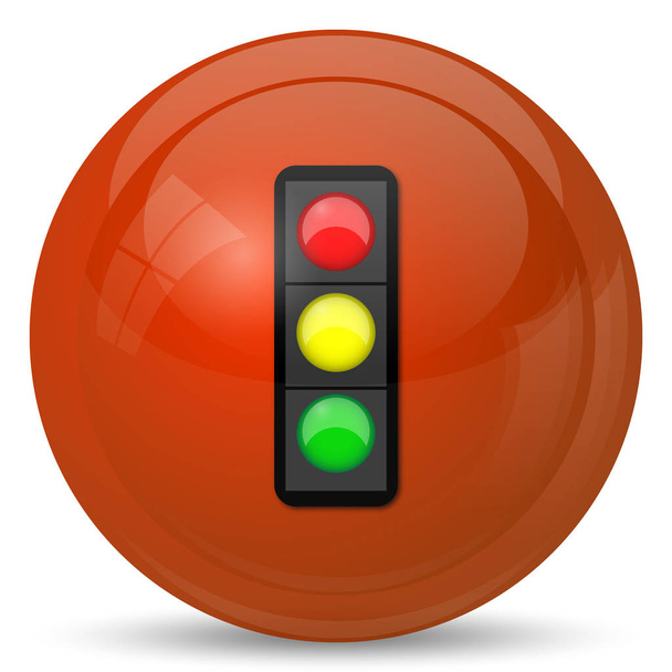 Traffic light icon. Internet button on white background - Photo, image