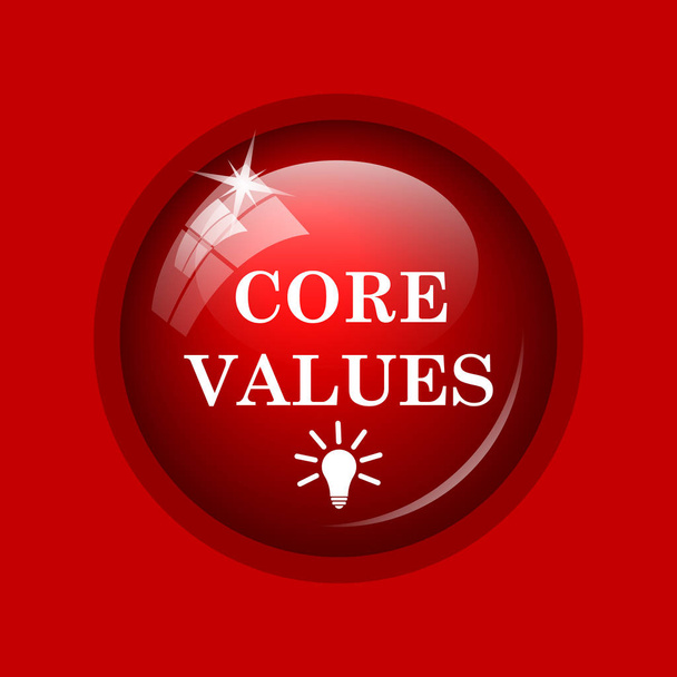 Icône des valeurs fondamentales. Bouton Internet sur fond rouge
 - Photo, image