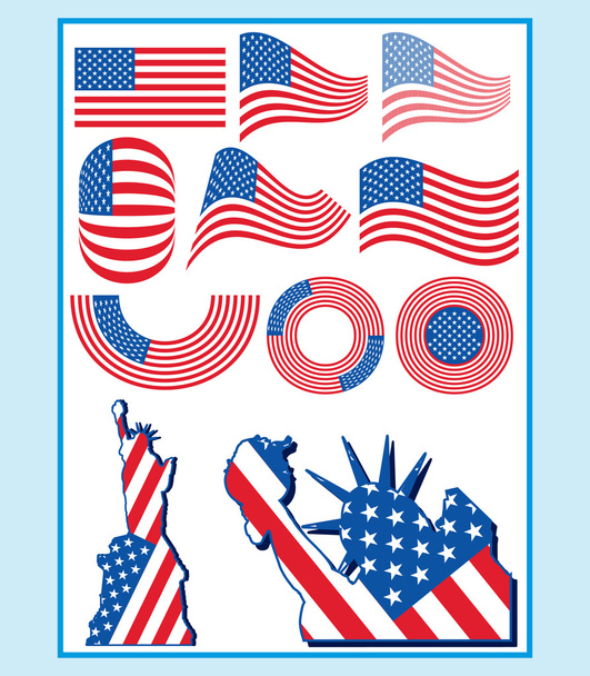 vector American flag - Vector, Image