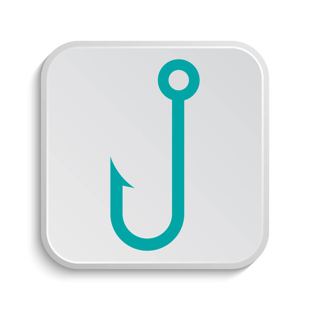 Fish hook icon. Internet button on white background - Photo, Image