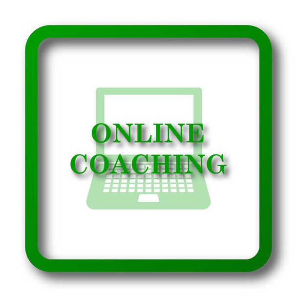 Online coaching icon. Internet button on white background - Photo, Image