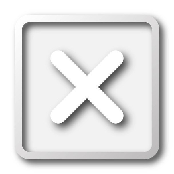 X 閉じるアイコン。白い背景の上のインター ネット ボタン - 写真・画像