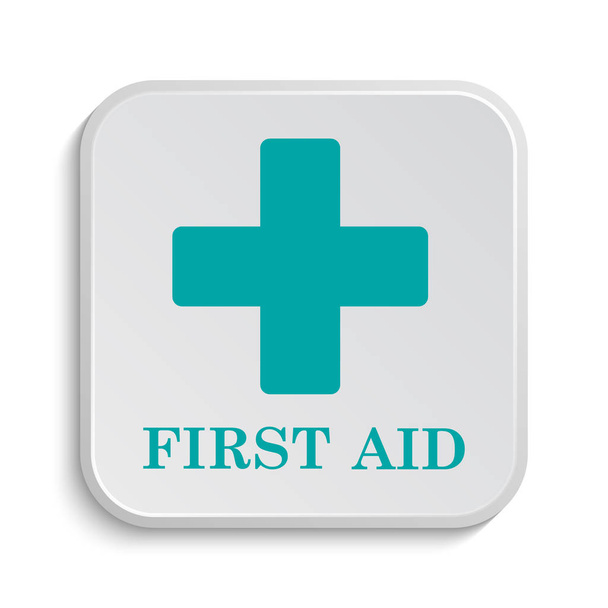Icono de primeros auxilios. Botón de Internet sobre fondo blanco
 - Foto, Imagen