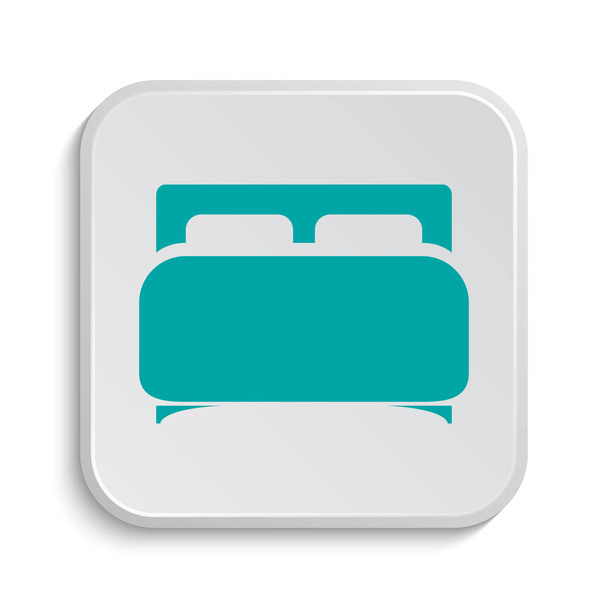 Double bed icon. Internet button on white background - Photo, Image