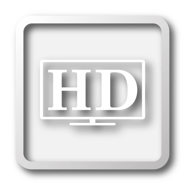 HD TV icon. Internet button on white background - Photo, Image