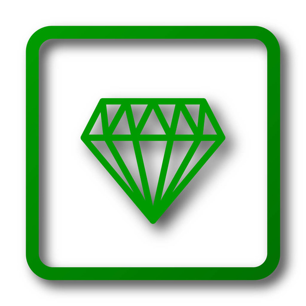 Ícone de diamante. Botão de Internet no fundo branco
 - Foto, Imagem