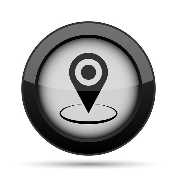 PIN locatiepictogram. Internet knop op witte achtergrond - Foto, afbeelding
