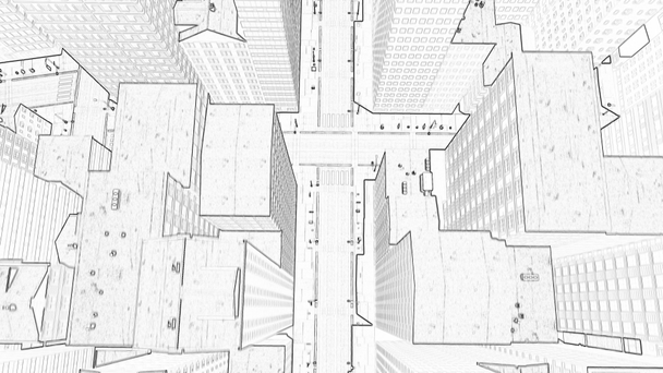 Kreslení města s vysokými budovami - Záběry, video