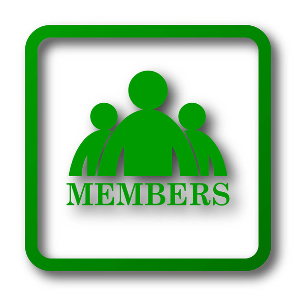 Icono de miembros. Botón de Internet sobre fondo blanco
 - Foto, Imagen