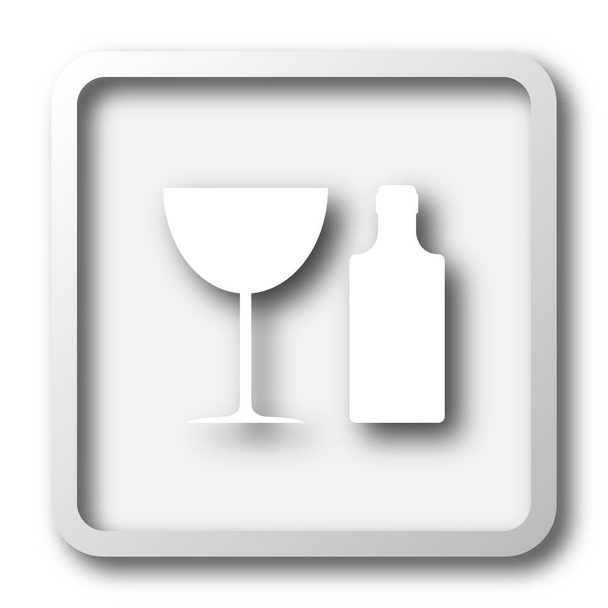 pictogram fles en glas - Foto, afbeelding