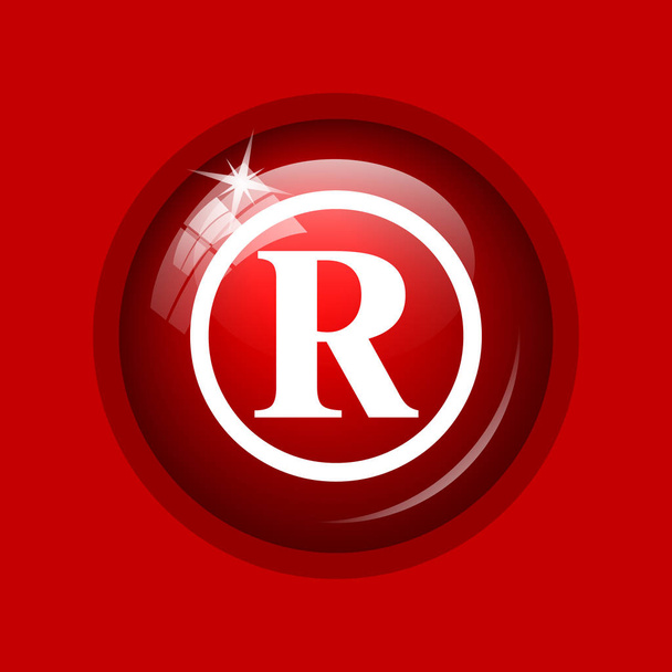 Registered mark icon. Internet button on red background - Photo, Image