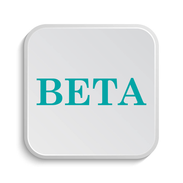Ikona beta. Przycisk Internet na białym tle - Zdjęcie, obraz