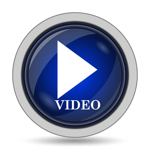 動画再生アイコン。白い背景の上のインター ネット ボタン - 写真・画像