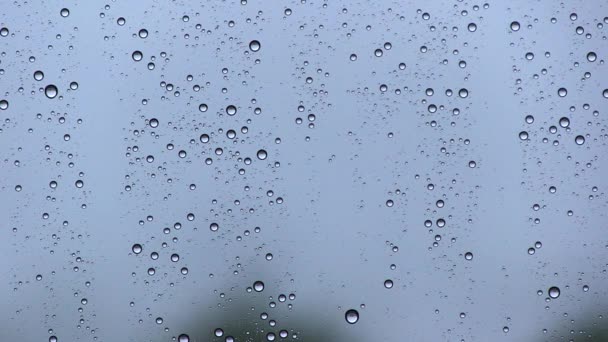 Kapky vody v okně zatímco prší - Záběry, video