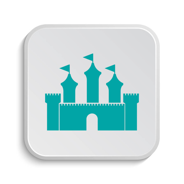 L'icône du château. Bouton Internet sur fond blanc
 - Photo, image