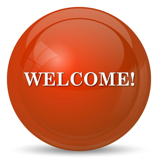 Welcome icon. Internet button on white background - Photo, Image