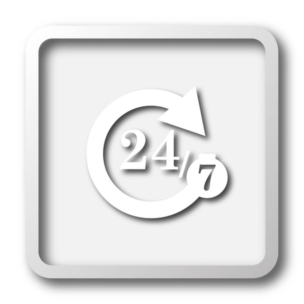24/7 icon. Internet button on white background - Photo, Image