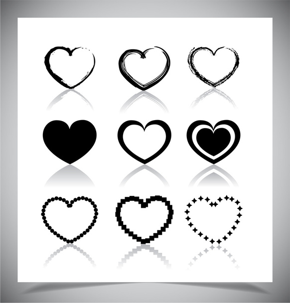 Set of heart icons - ベクター画像
