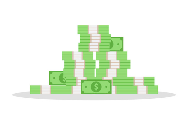 Dollars. Stack of money. Isolated Vector illustration - Vetor, Imagem