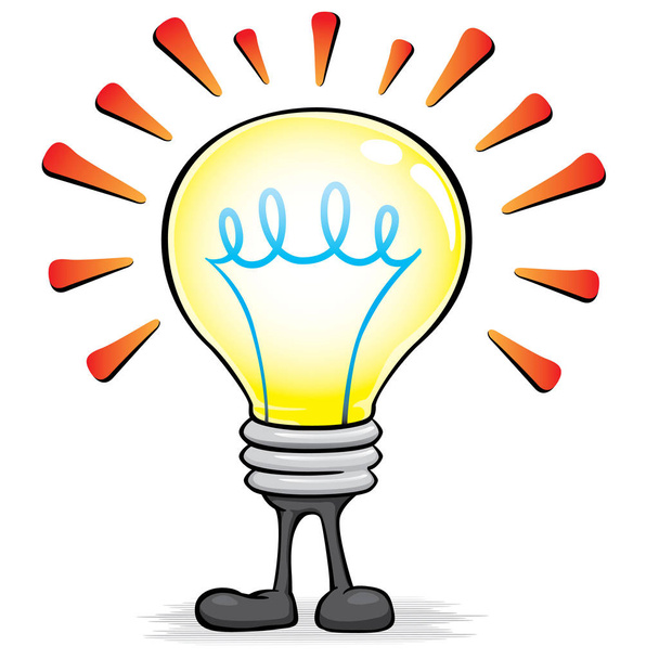 Illustrazione di lampadina illuminata mascotte, che rappresenta un'idea brillante, intuizione e creatività. Ideale per cataloghi, informazioni e materiale istituzionale
 - Vettoriali, immagini