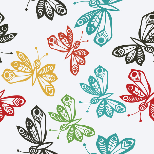 Romantic butterfly seamless pattern. - Vektor, Bild