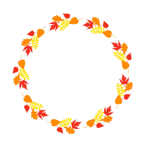 Cadre vectoriel avec feuilles d'automne. Texture vectorielle saisonnière pour cartes, affiches, décorations, etc.
 - Vecteur, image