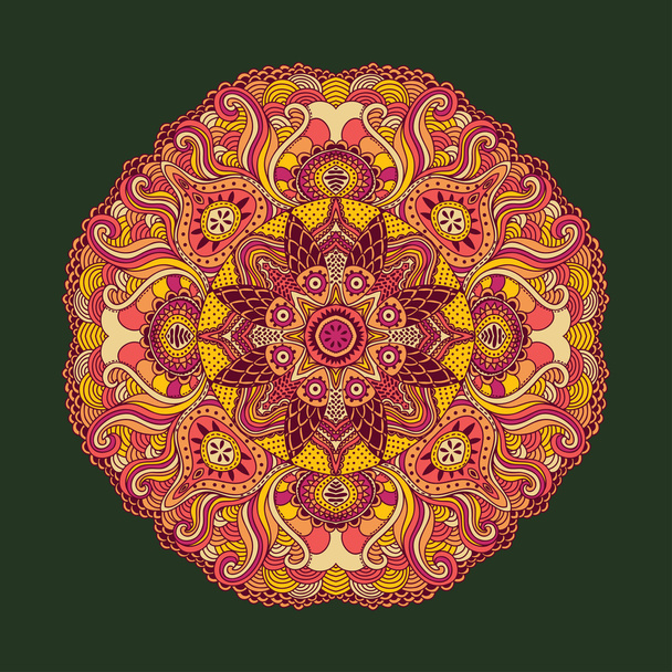 Ornamental round lace flower - Vector, Image
