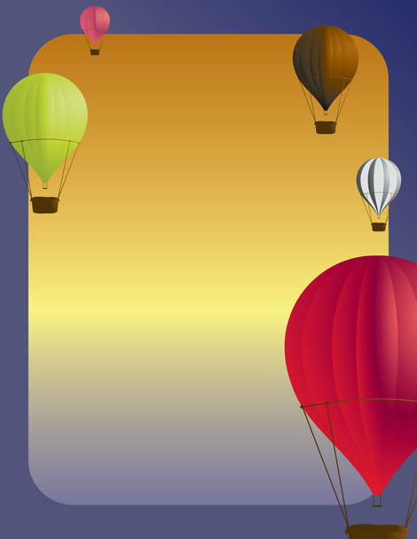 Heißluftballon Szene 4 - Vektor, Bild