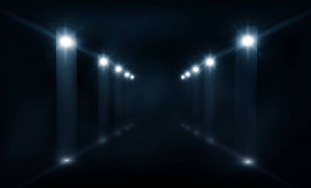 Фон порожньої темної кімнати з неоновим світлом, промені
 - Фото, зображення
