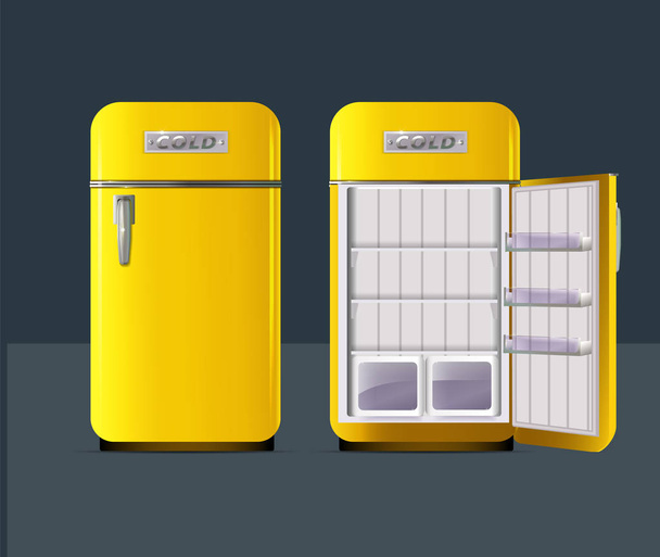 Retro fridge. vector illusttration. - Vector, Image