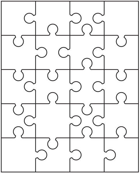 Ilustrace z bílé puzzle s samostatné kusy - Vektor, obrázek