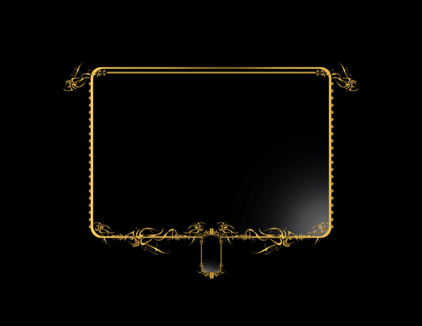 Gouden zwarte elegante achtergrond 3 - Vector, afbeelding