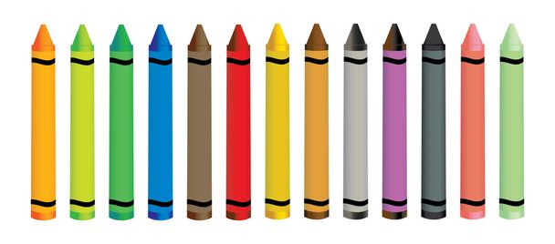 Colorful crayons - Vector, Image